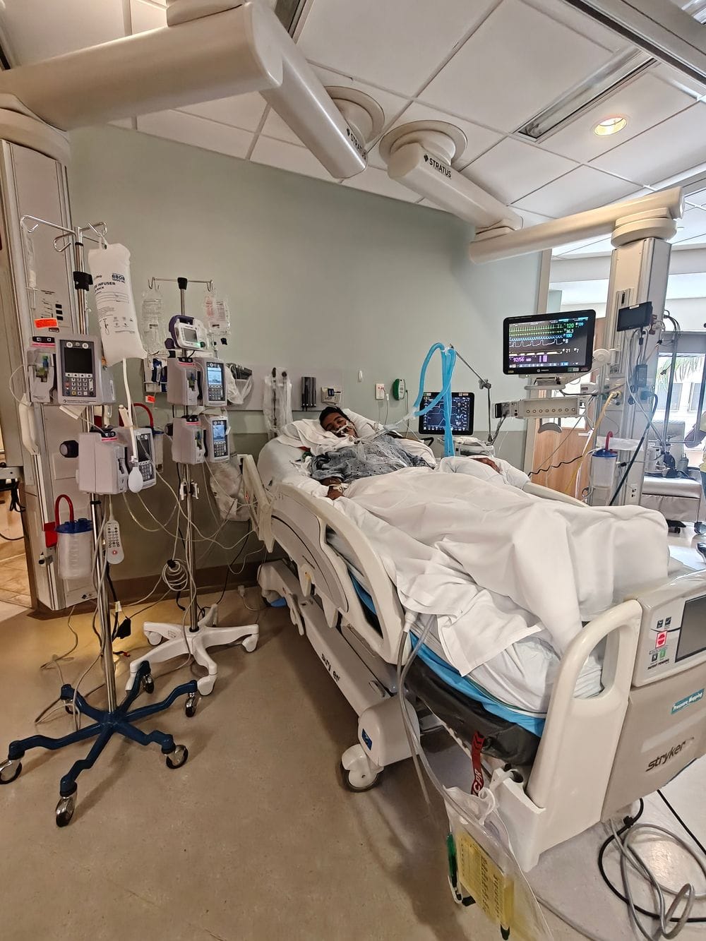 Karamat's ICU room, July 2026