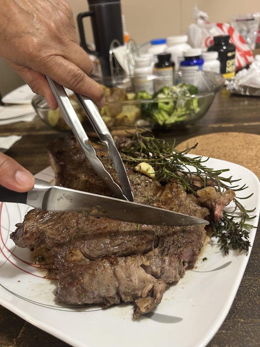 A home-cooked steak dinner — rebuilding one meal at a time
